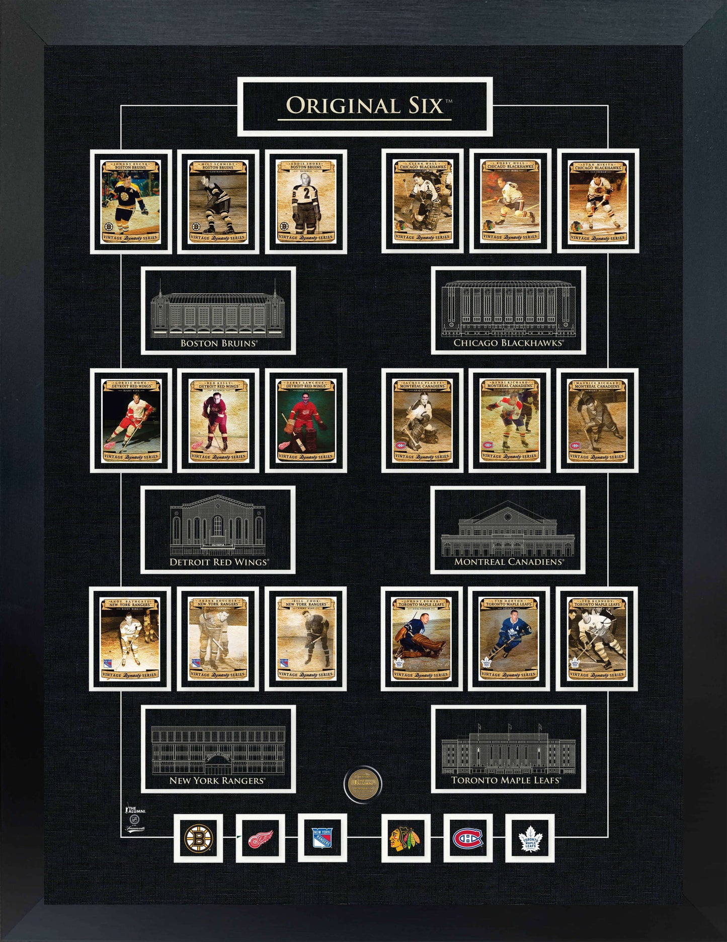 Original Six Collage Framed With 6 Pins - Velora Luxury Fashion