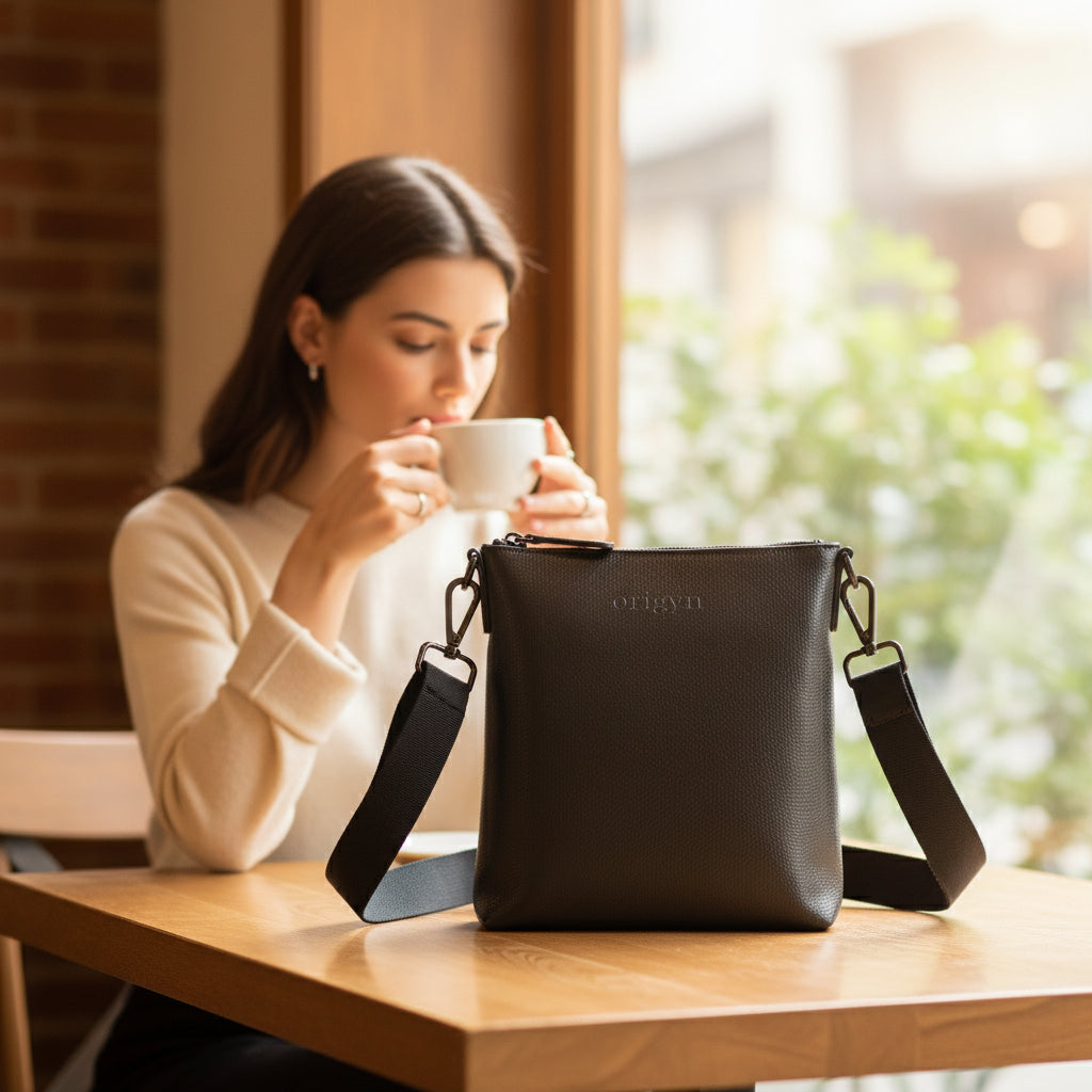 Origyn 04 - Plant-Based Vegan Leather Top Zip Handbag - Made with Plastic-Free MIRUM® - Velora Luxury Fashion