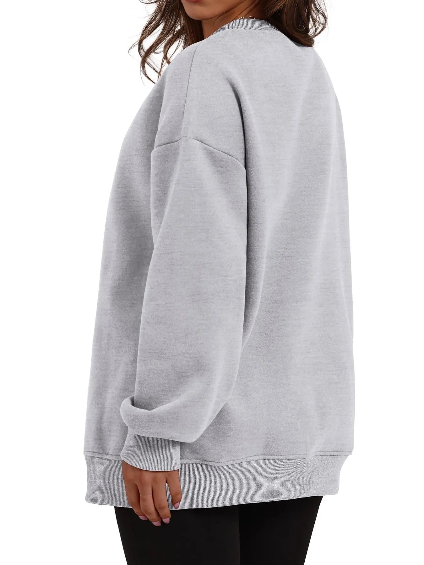 Oversized Long Sleeve Crewneck Sweatshirt - Velora Luxury Fashion