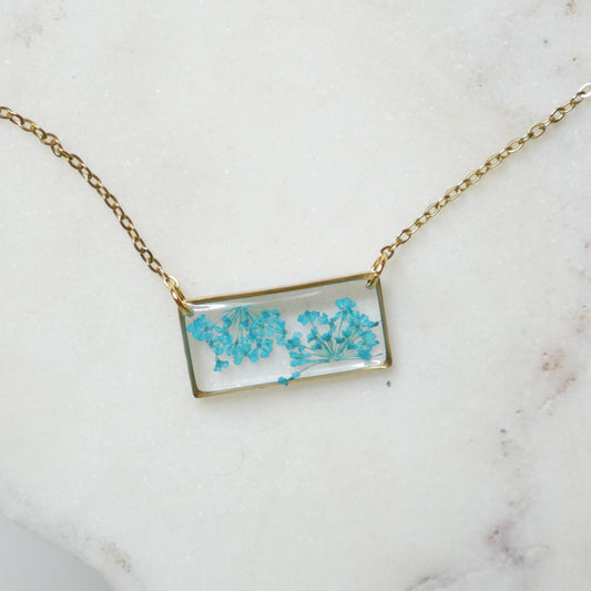 Collier Estelle bleu - rectangle( moyen) - Velora