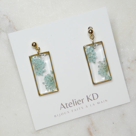 Boucles d'oreilles Estelle bleu - rectangle (moyen) - Velora