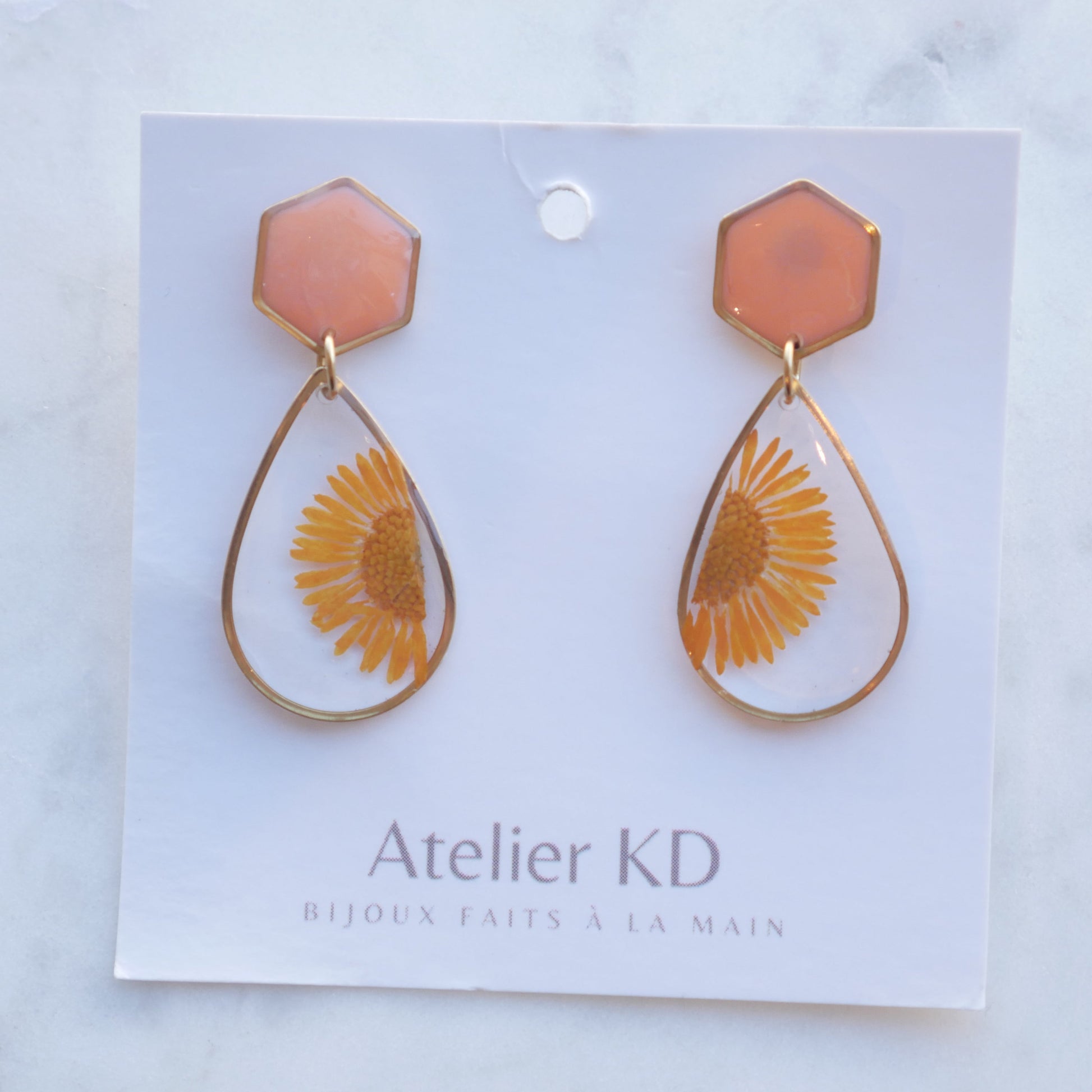 Boucles d'oreilles duo orange - goute - Velora