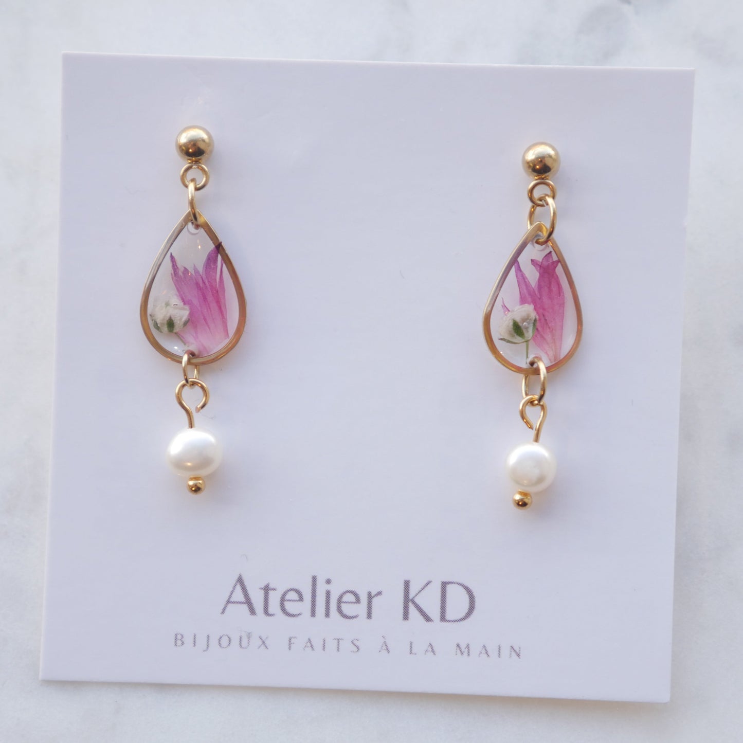 Boucles d'oreilles Lucy - Perla - goutes (medium 12mm) - Velora