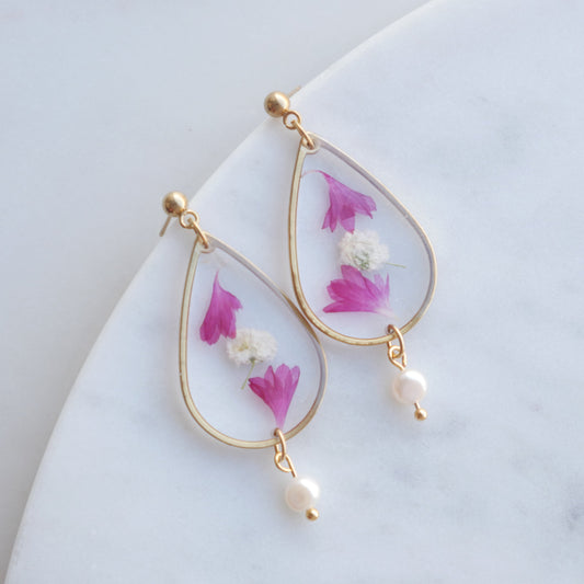 Bucles d'oreilles Lucy - Perla - goutes XL (22mm) - Velora