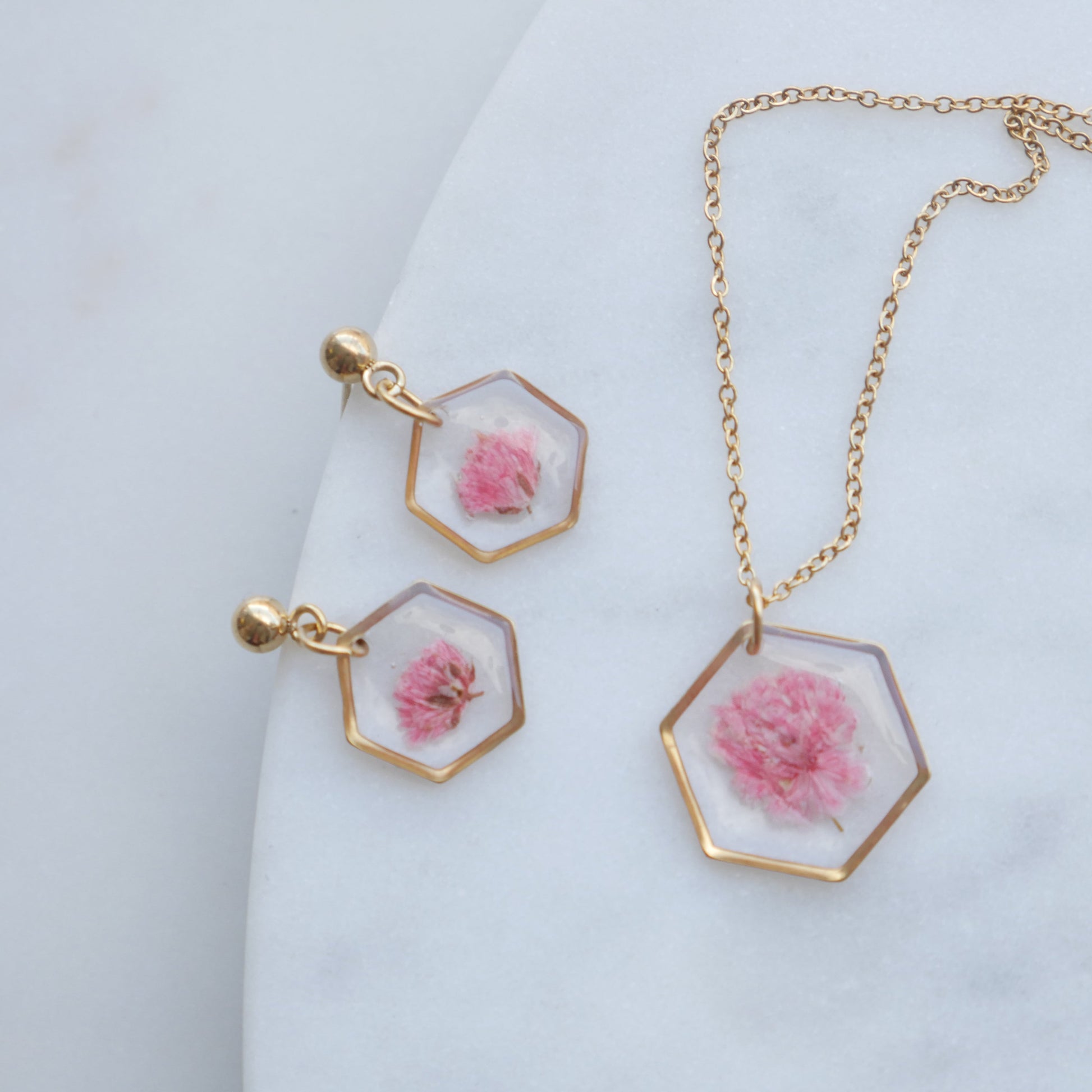Parure Gigi rose - hexa (moyen) - Velora