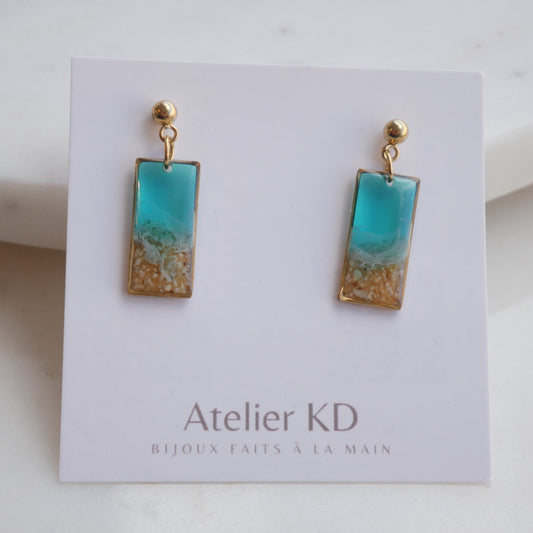 Boucles d'oreilles Tulum - rectangle (moyen) - Velora