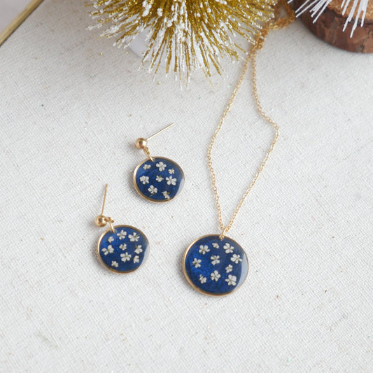 Ensemble Céleste - fleurs de carotte- rond - Velora