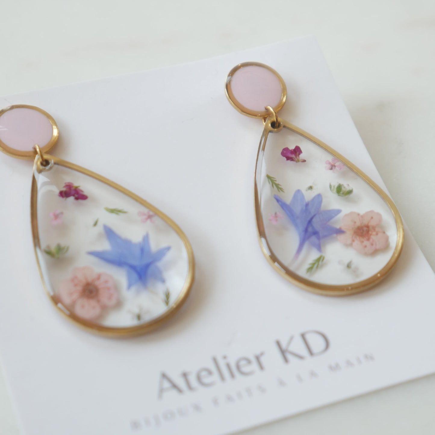 Boucles d'oreilles duo printemps Maia - goute (XL 32mm) - Velora
