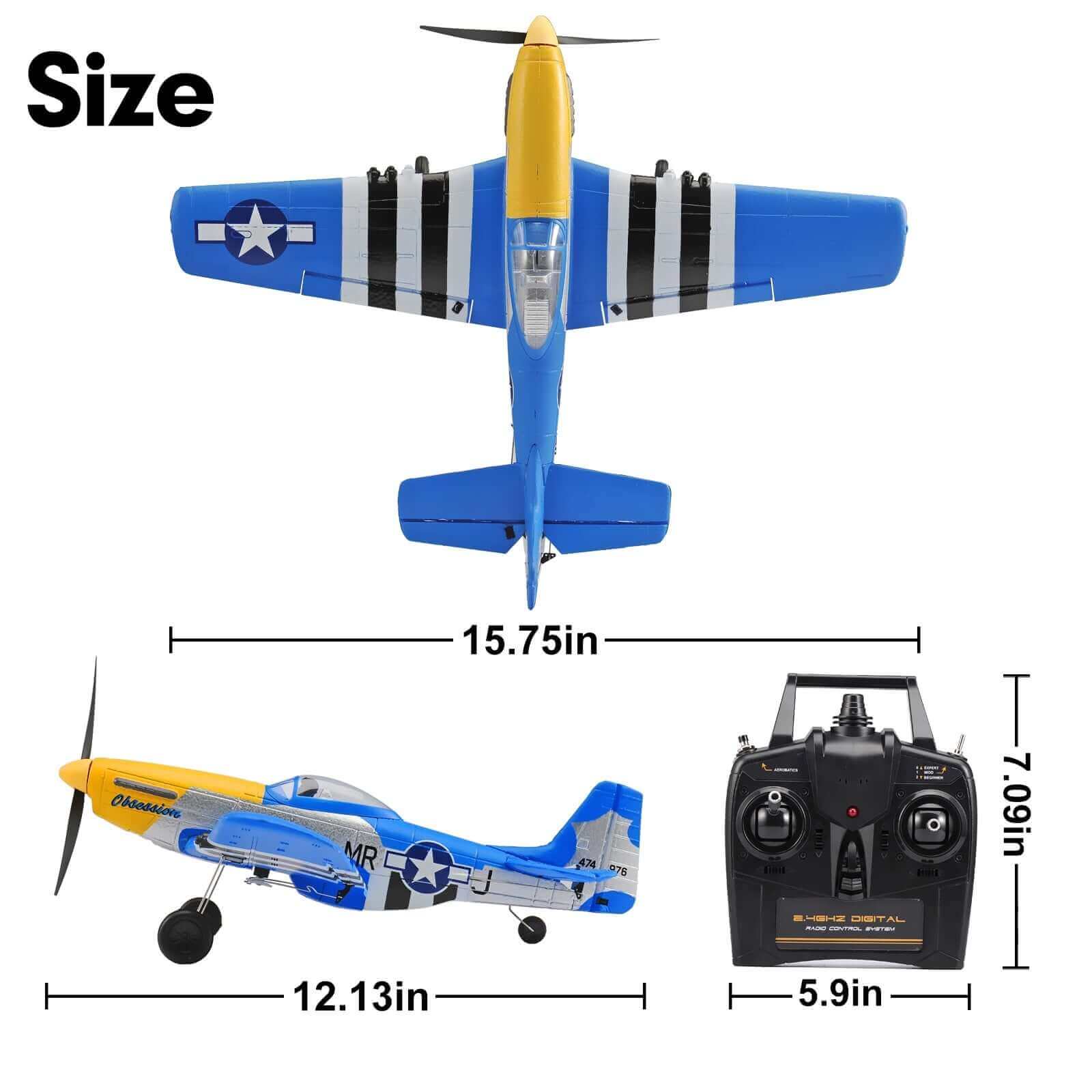 P51D Mustang EPP Warbird RC Glider - Durable, Beginner-Friendly - Velora Luxury Fashion