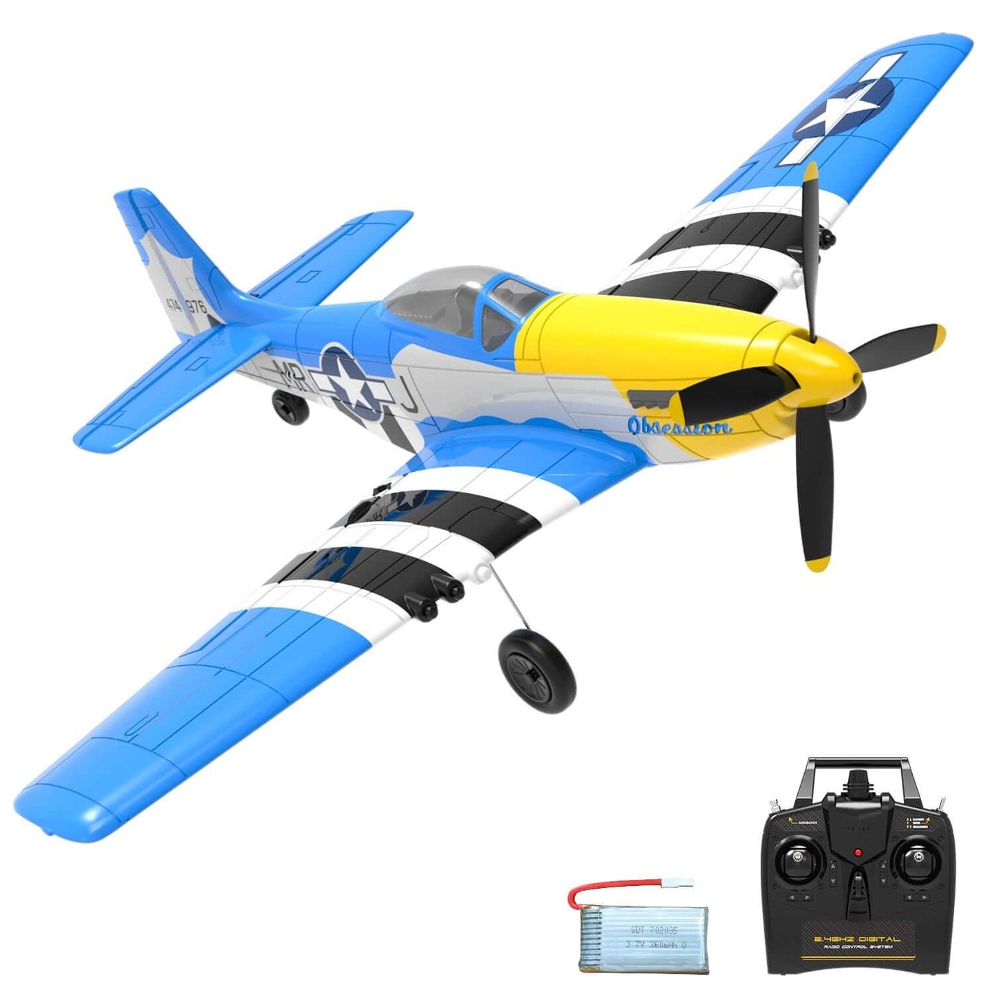 P51D Mustang EPP Warbird RC Glider - Durable, Beginner-Friendly - Velora Luxury Fashion