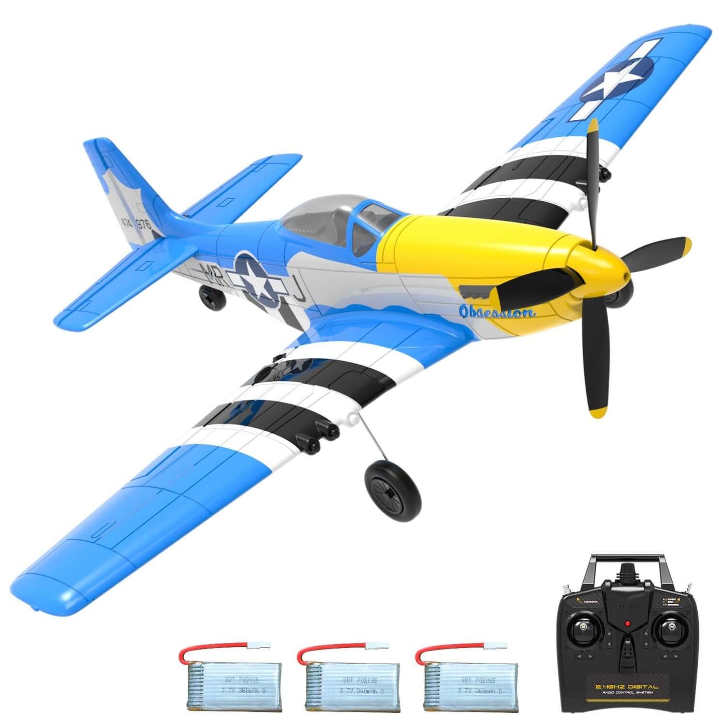 P51D Mustang EPP Warbird RC Glider - Durable, Beginner-Friendly - Velora Luxury Fashion