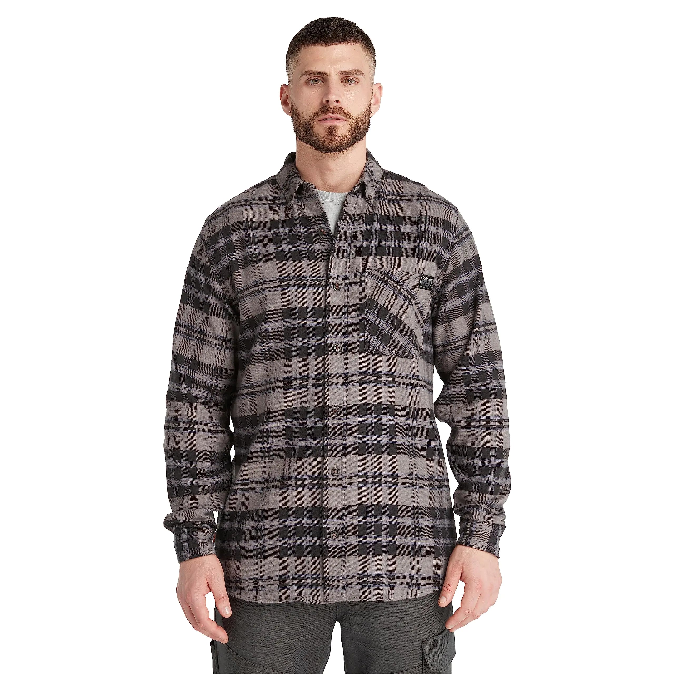 Timberland PRO Mens Woodfort Mid-Weight Flannel Shirt 2.0 Tornado YD