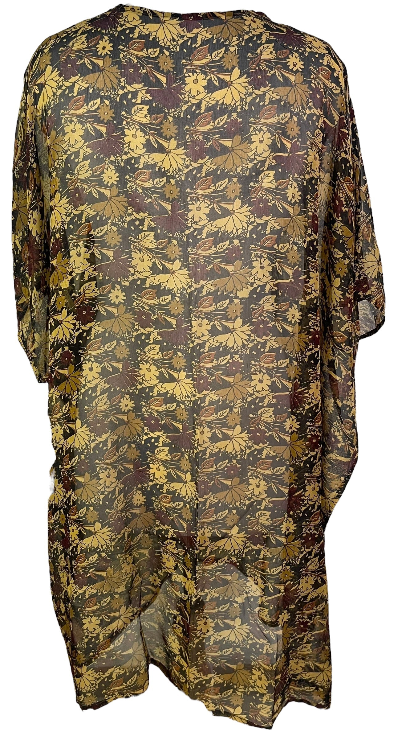 PCH6641 Very Sheer Avatar Pure Silk Midi Length Kaftan - Velora Luxury Fashion