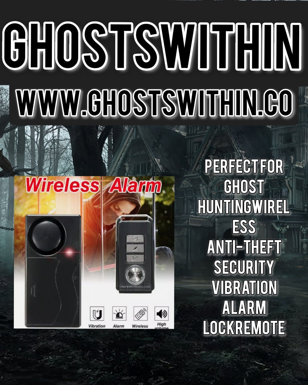 PERFECT FOR GHOST HUNTINGWireless Anti-theft Security Vibration Alarm LockRemote - Velora Luxury Fashion