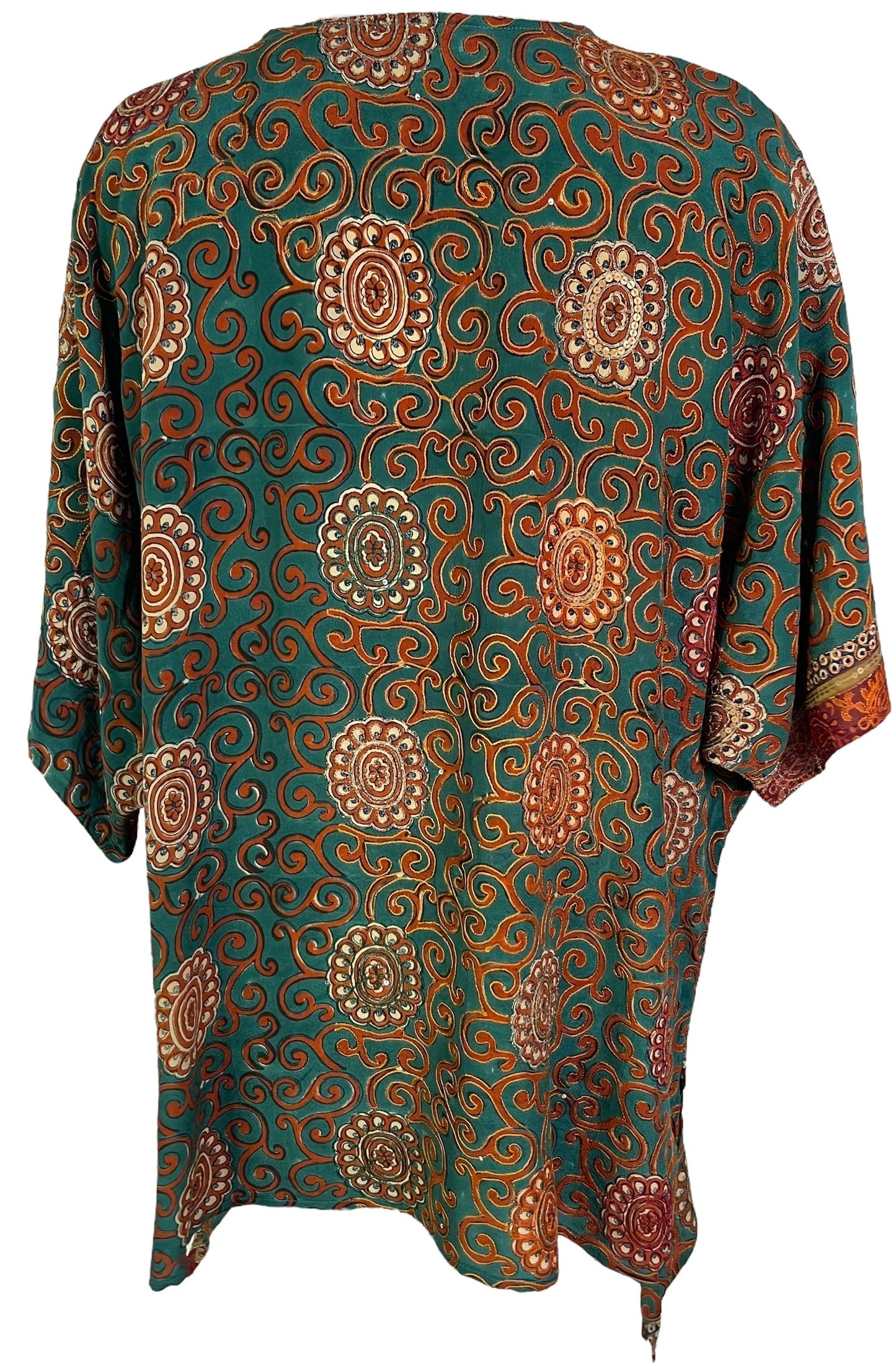 PRC6937 Avatar Pure Silk Long Tunic with Side Ties - Velora