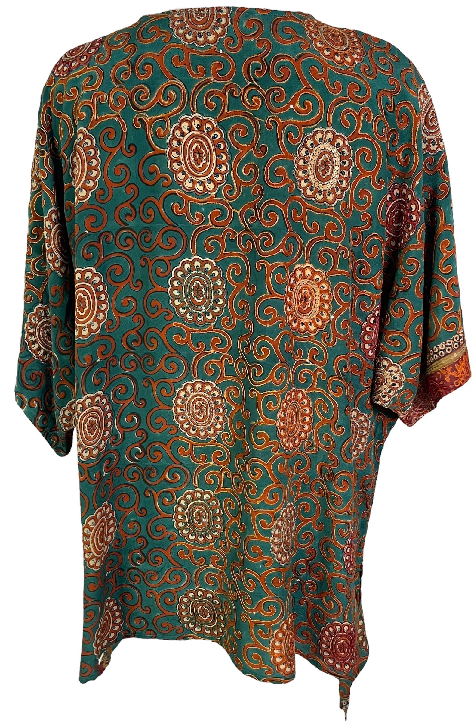 PRC6937 Avatar Pure Silk Long Tunic with Side Ties - Velora