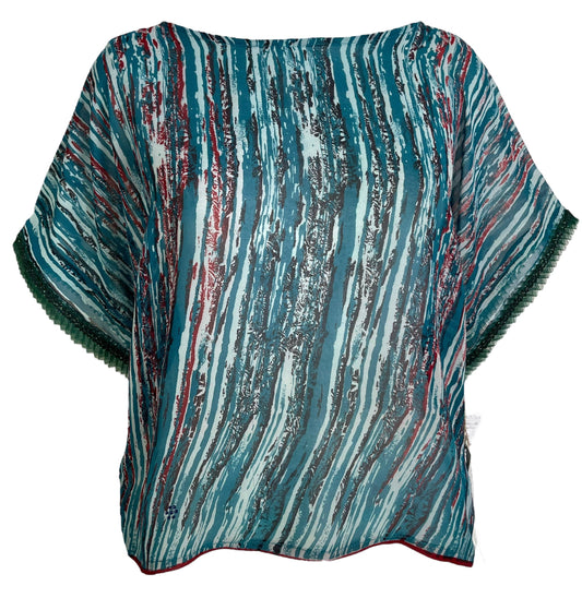 PRG6031 Sheer Avatar Pure Silk Boxy Top - Velora