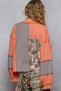 POL Button Down Patchwork Multi-Pattern Jacket - Velora Luxury Fashion
