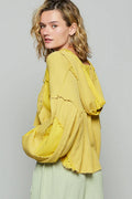 POL Raw Hem Cropped Hooded Jacket - Velora Luxury Fashion