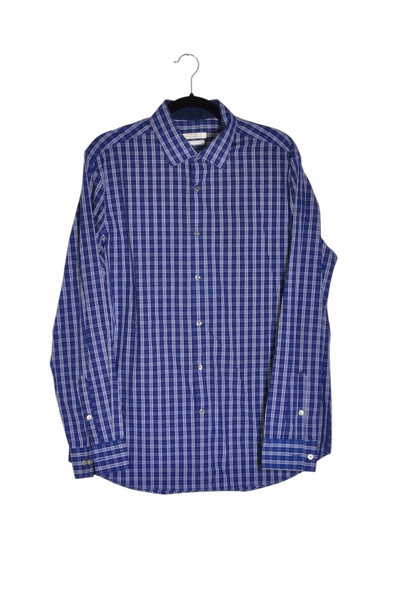 PORTFOLIO Men Button Down Tops Regular fit in Blue - 34 - Velora Luxury Fashion
