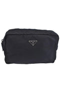 PRADA Nylon Leather Pouch Purse Black 3978K - Velora Luxury Fashion