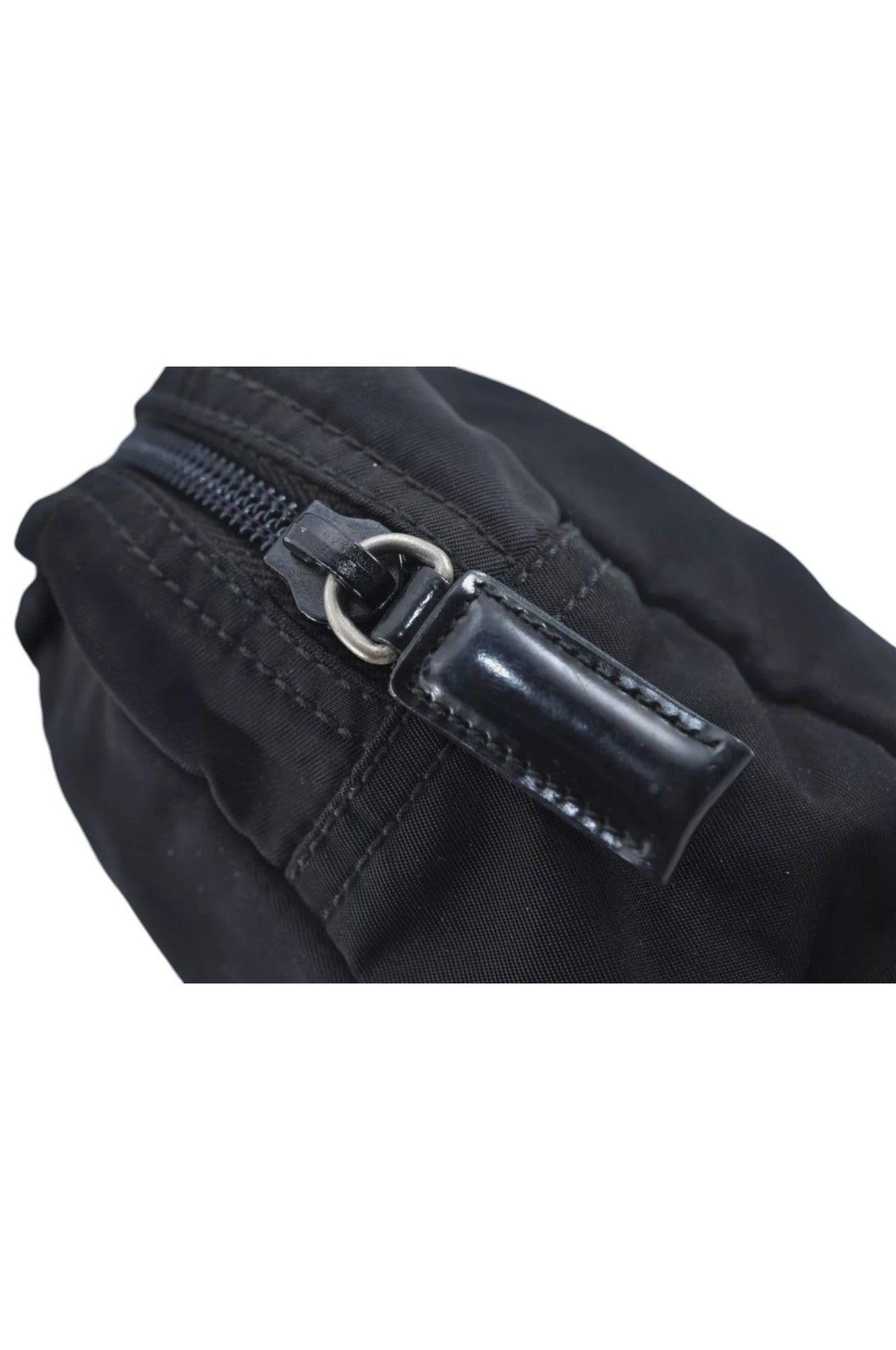 PRADA Nylon Leather Pouch Purse Black 3978K - Velora Luxury Fashion