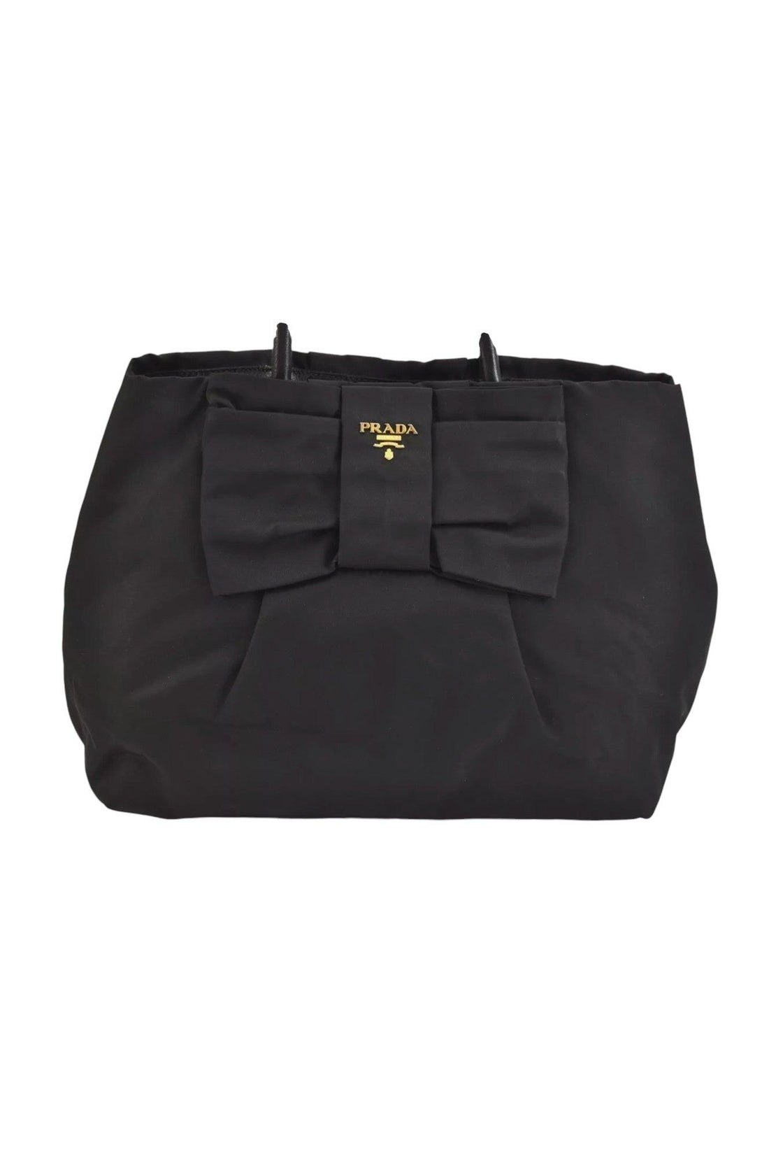 PRADA Tessuto Fiocco Ribbon Nylon Leather Hand Tote Bag Black 7620K - Velora Luxury Fashion