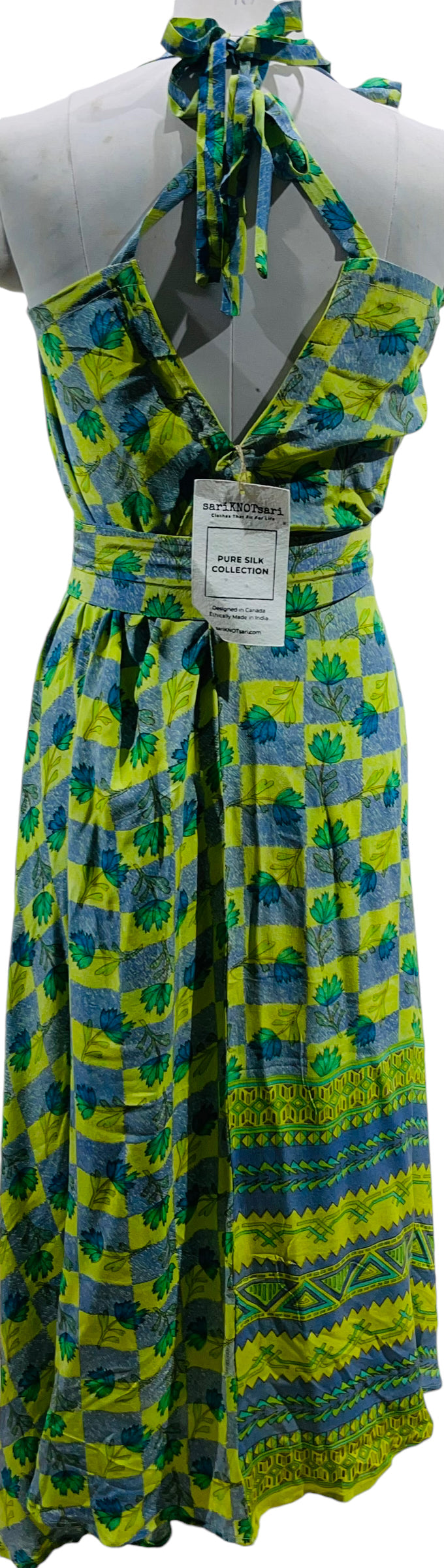 PRC5470 Avatar Pure Silk Maxi Dress with Belt - Velora Luxury Fashion