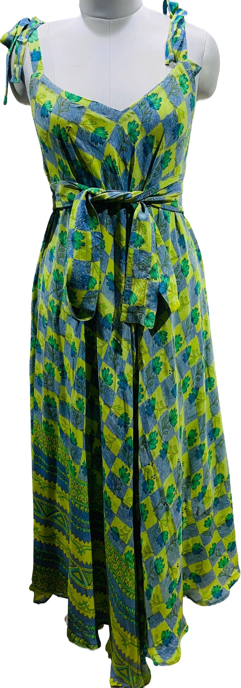 PRC5470 Avatar Pure Silk Maxi Dress with Belt - Velora Luxury Fashion