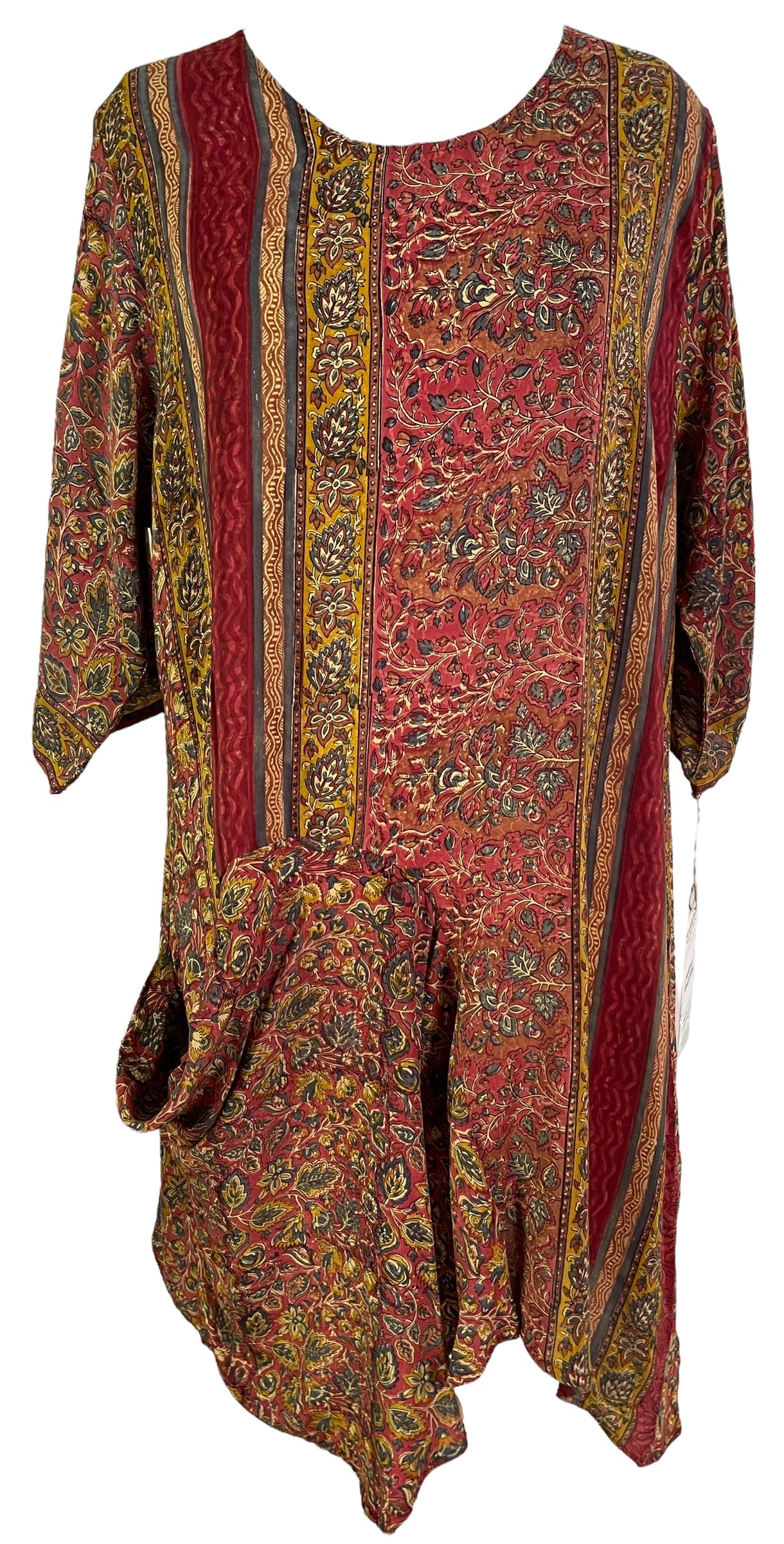 PRC6049 Avatar Pure Silk Self Pocket Tunic Dress - Velora Luxury Fashion