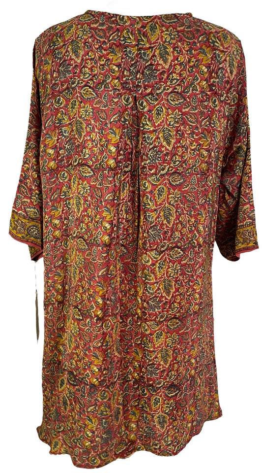 PRC6049 Avatar Pure Silk Self Pocket Tunic Dress - Velora Luxury Fashion