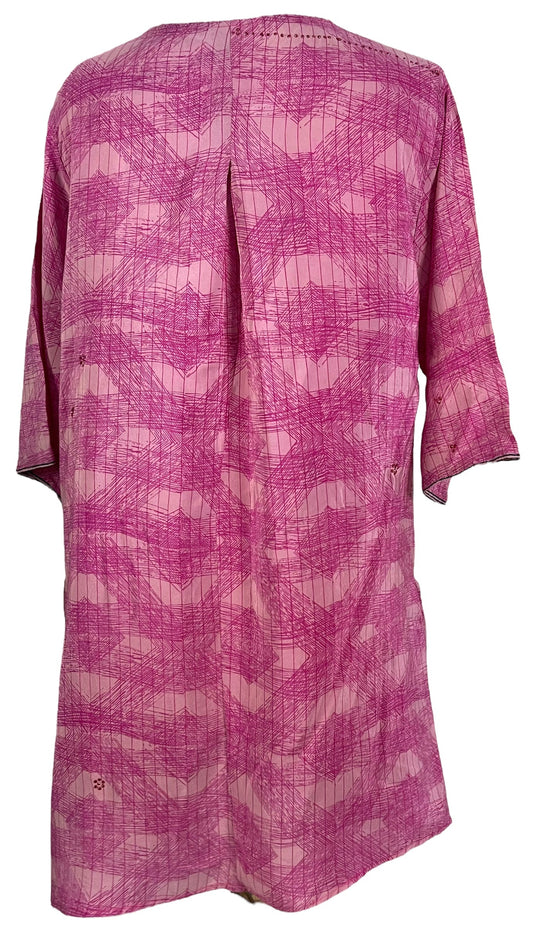 PRC6051 Avatar Pure Silk Self Pocket Tunic Dress - Velora Luxury Fashion