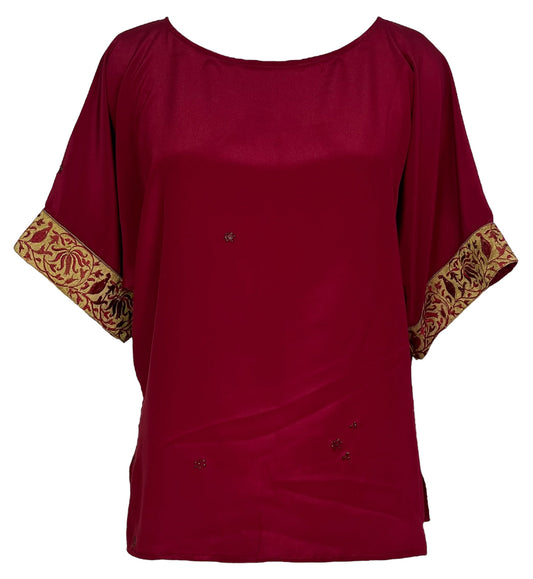 PRC6391A Avatar Pure Silk Side Slit Top - Velora