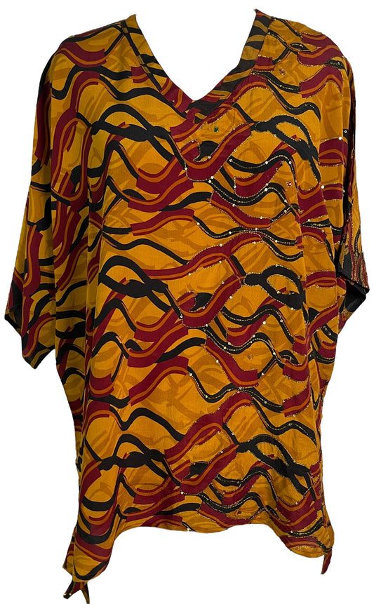 PRC6461 Avatar Pure Silk Long Tunic with Side Ties - Velora Luxury Fashion