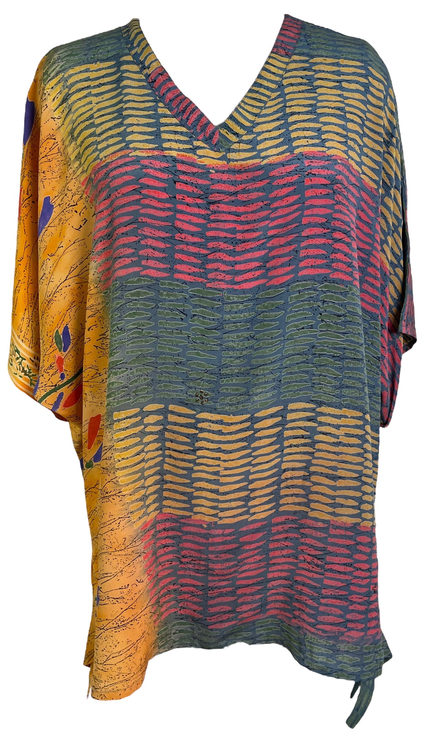 PRC6463 Avatar Pure Silk Long Tunic with Side Ties - Velora