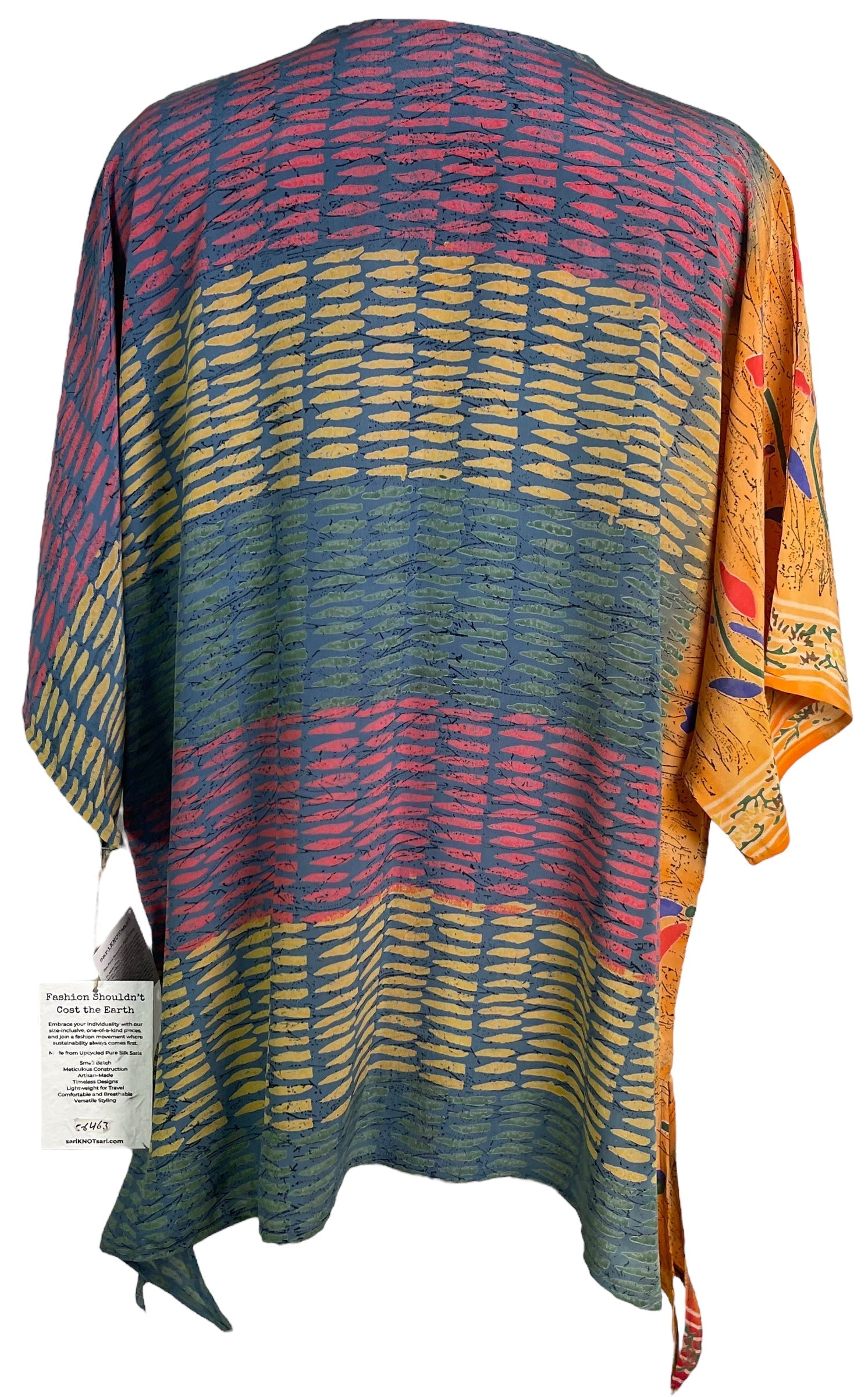 PRC6463 Avatar Pure Silk Long Tunic with Side Ties - Velora