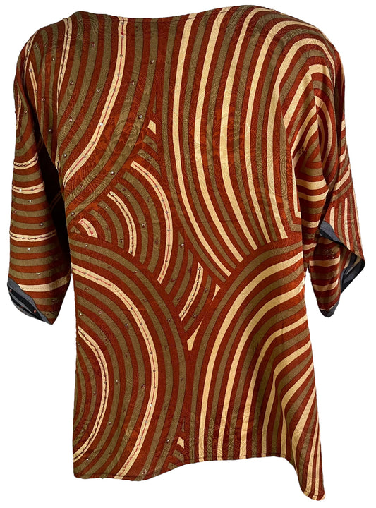 PRC6493 Avatar Pure Silk Side Slit Top - Velora