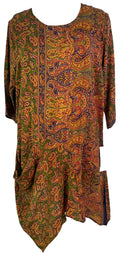 PRC6529 Avatar Pure Silk Self Pocket Tunic Dress - Velora Luxury Fashion