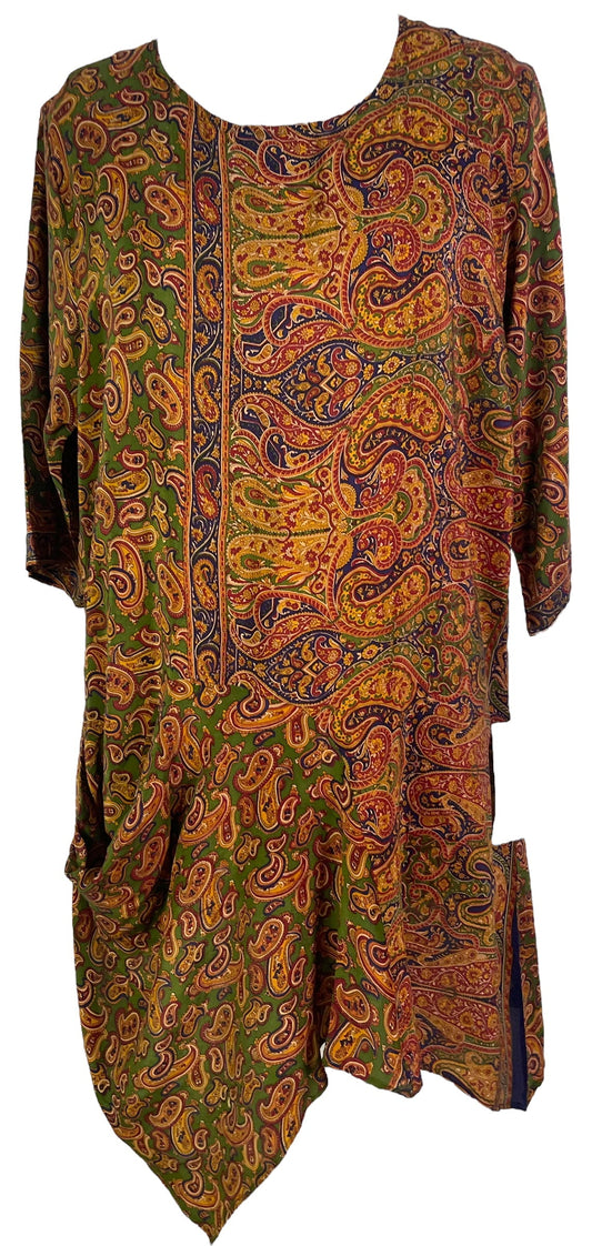 PRC6529 Avatar Pure Silk Self Pocket Tunic Dress - Velora Luxury Fashion
