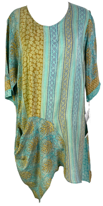 PRC6536 Avatar Pure Silk Self Pocket Tunic Dress - Velora Luxury Fashion