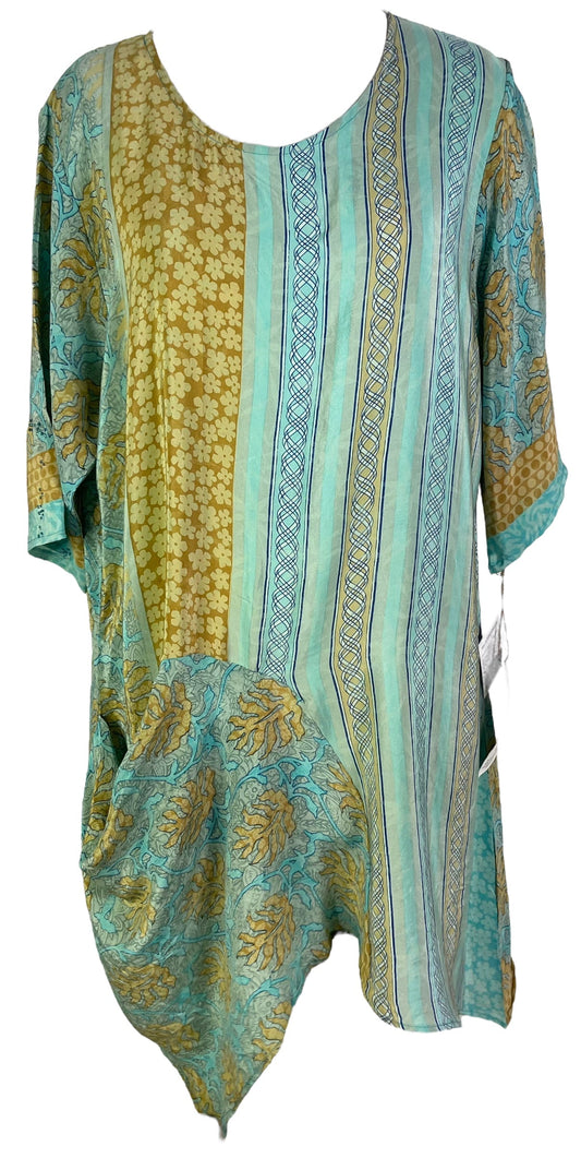 PRC6536 Avatar Pure Silk Self Pocket Tunic Dress - Velora Luxury Fashion