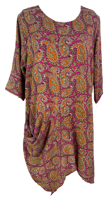 PRC6543 Avatar Pure Silk Self Pocket Tunic Dress - Velora Luxury Fashion