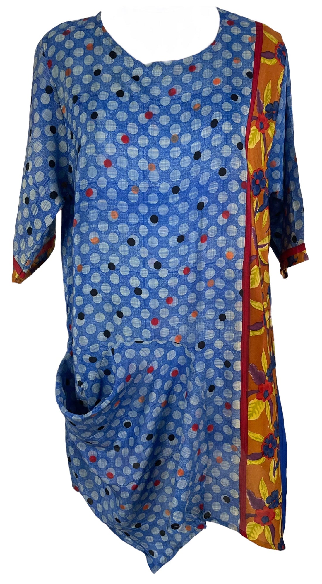 PRC6551 Avatar Pure Silk Self Pocket Tunic Dress - Velora Luxury Fashion