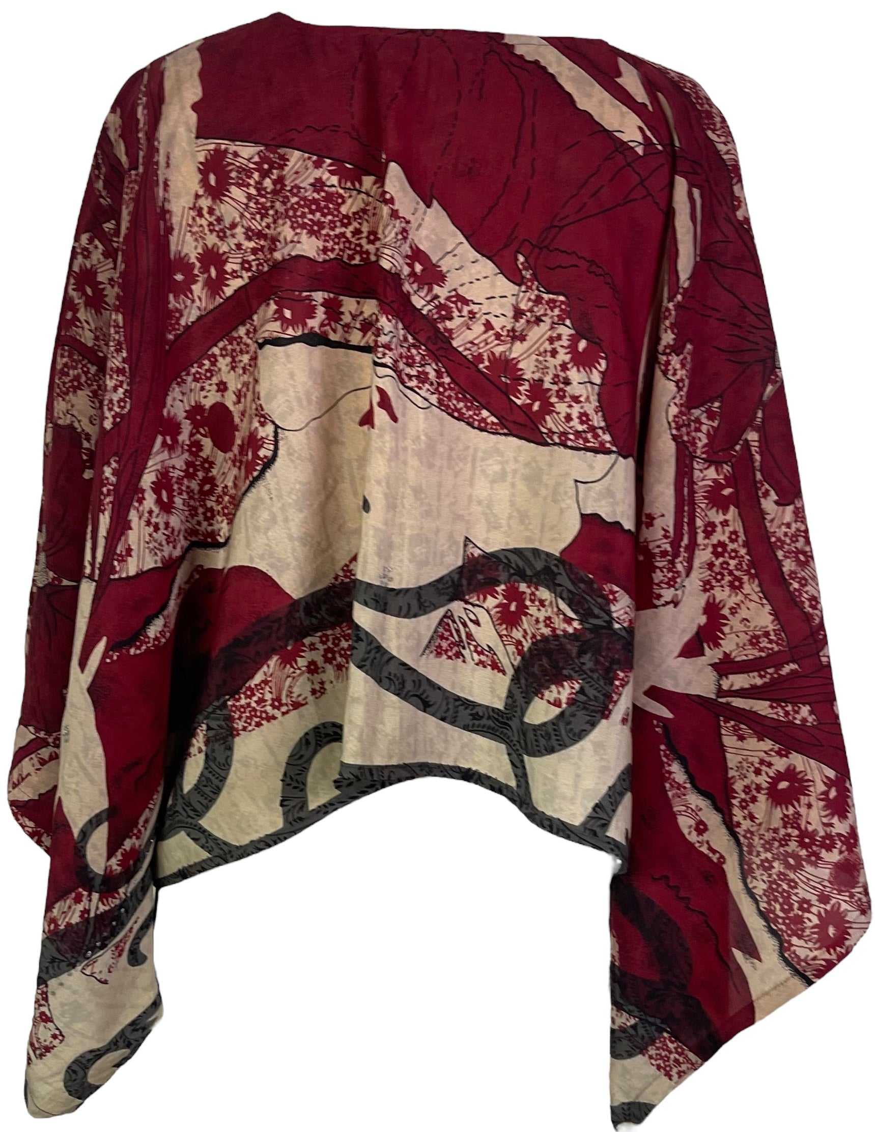 PRC6663 Avatar Pure Silk Kimono-Sleeved Top - Velora