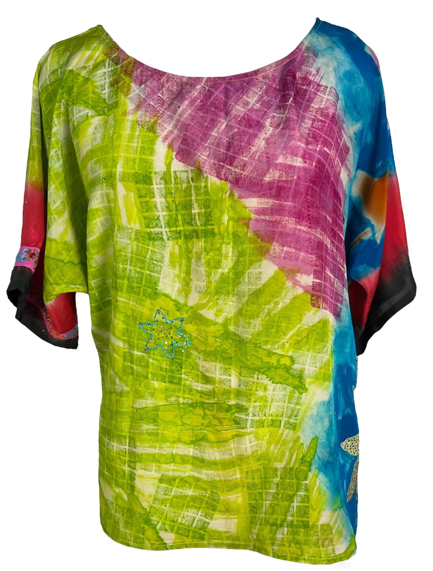 PRC6674 Avatar Pure Silk Side Slit Top - Velora Luxury Fashion