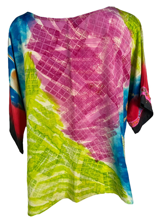 PRC6674 Avatar Pure Silk Side Slit Top - Velora Luxury Fashion