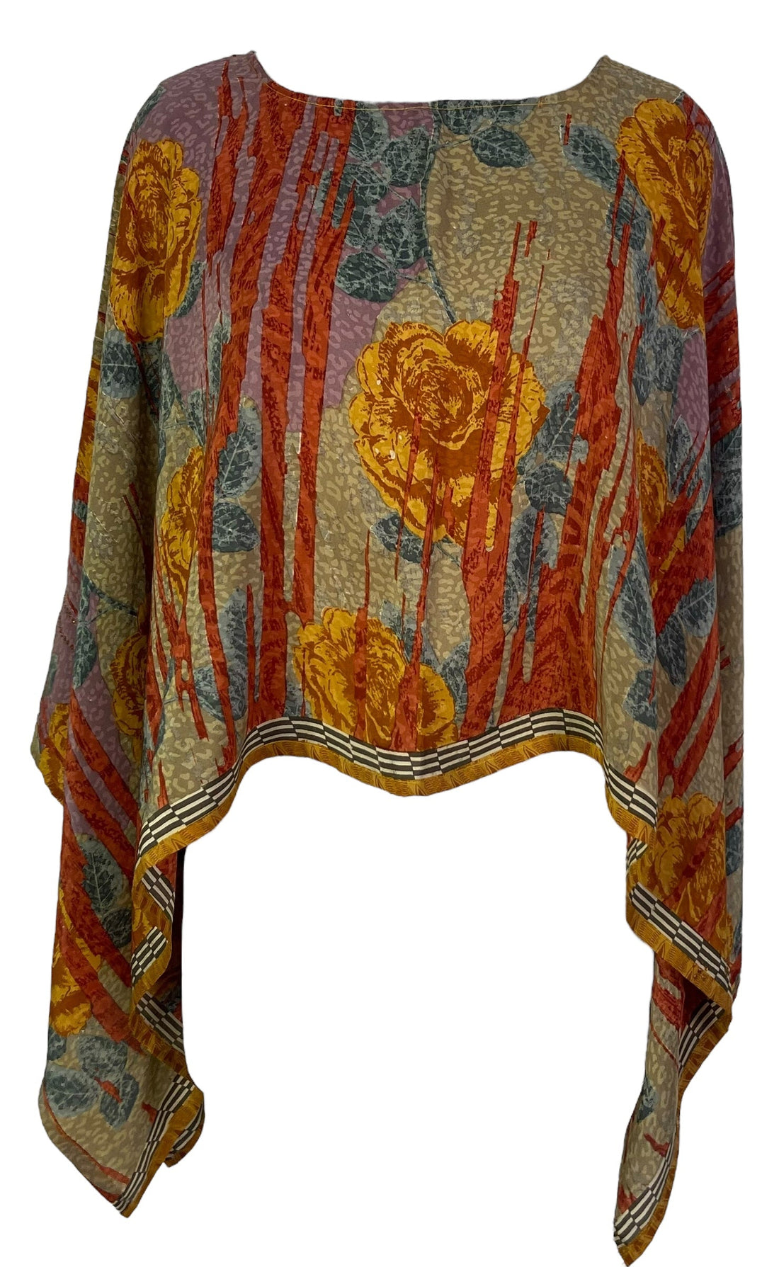 PRC6702 Avatar Pure Silk Capelet Poncho - Velora Luxury Fashion