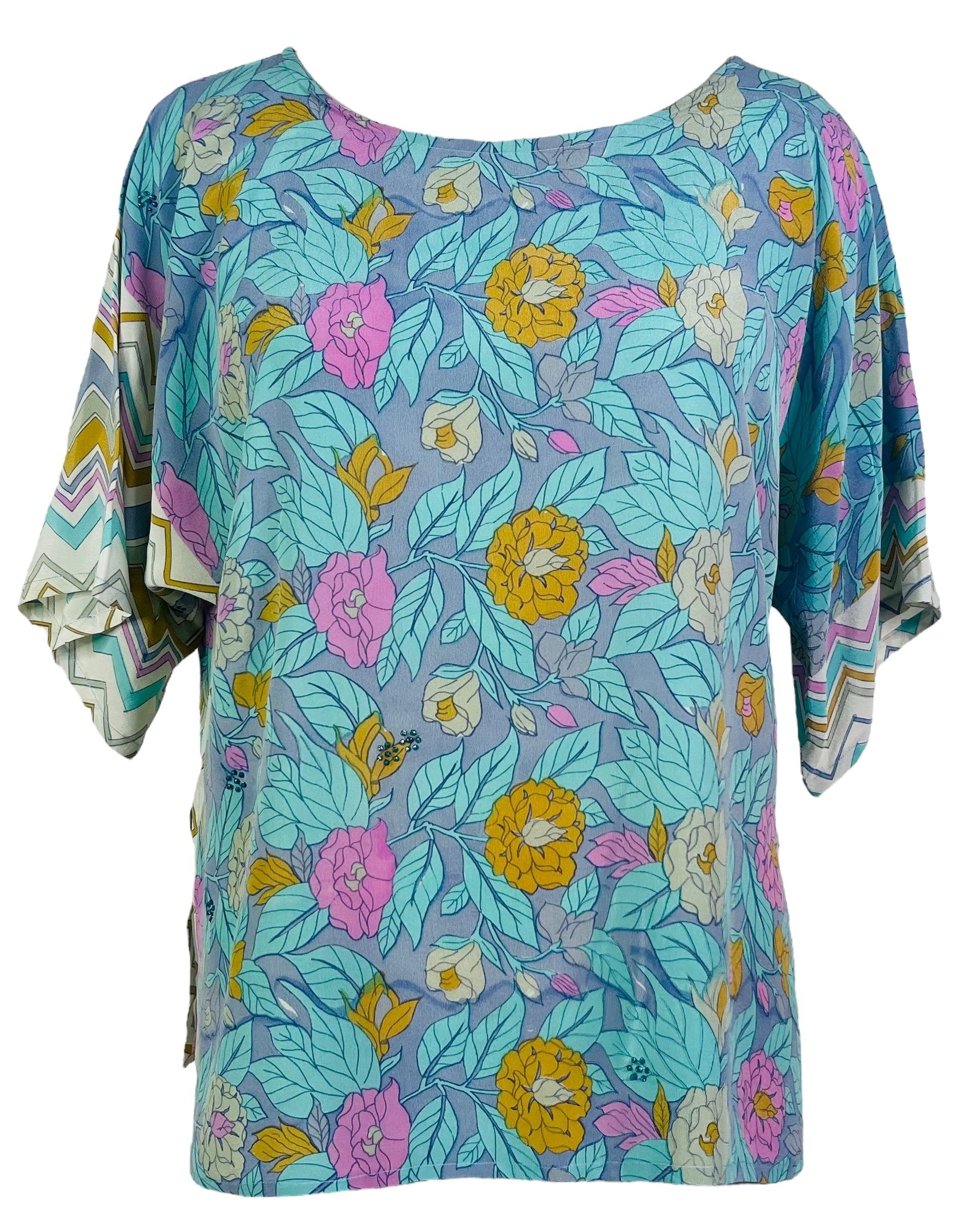 PRC6708 Avatar Pure Silk Side Slit Top - Velora