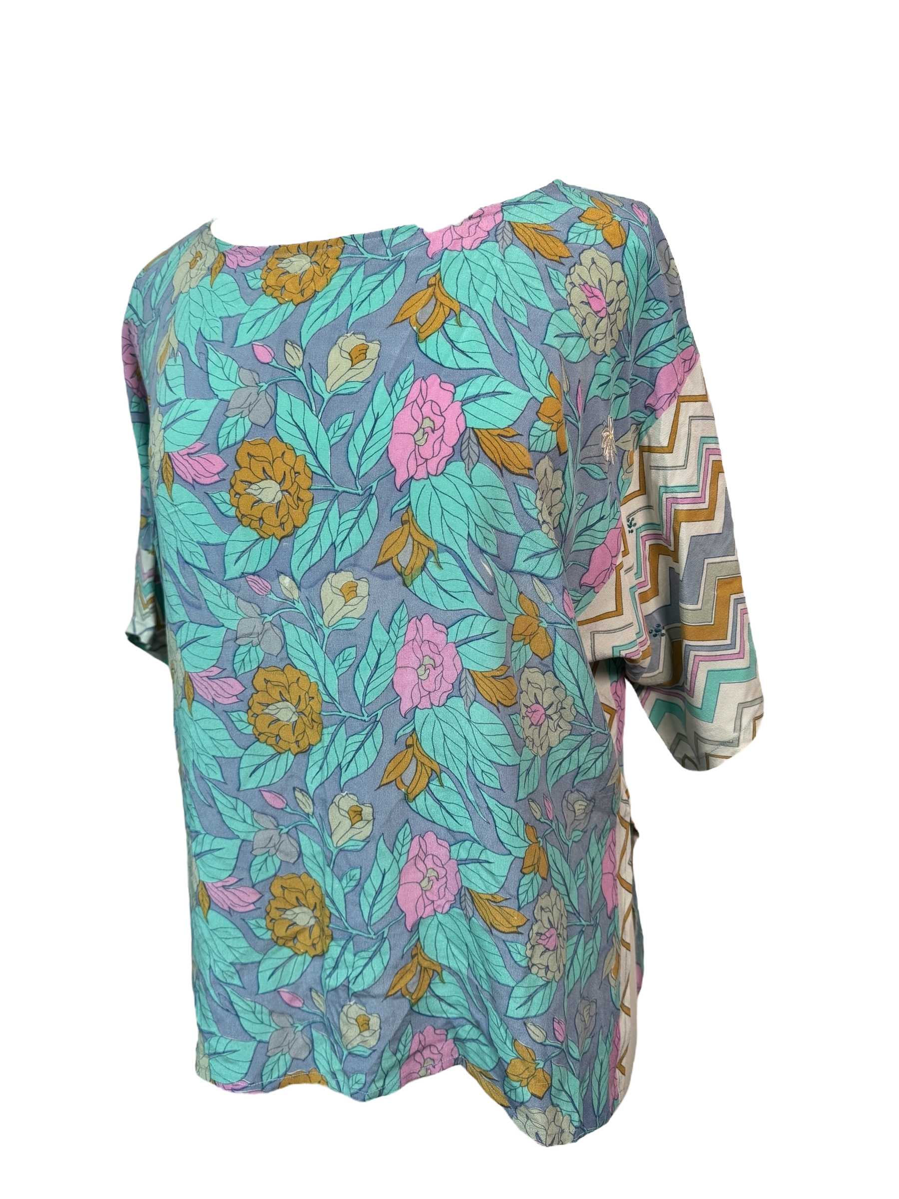 PRC6708 Avatar Pure Silk Side Slit Top - Velora