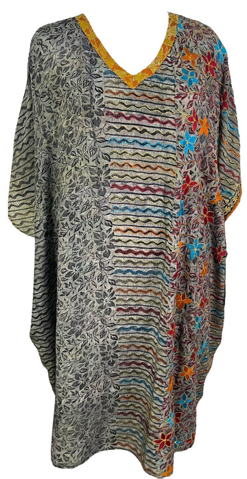 PRC6713 Avatar Pure Silk Midi Length Kaftan - Velora Luxury Fashion